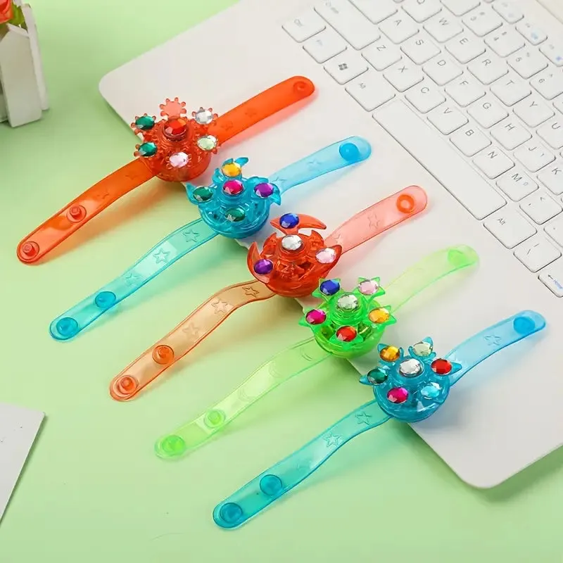 12-Pack: LED Cartoon Spinning Fidget Wristband