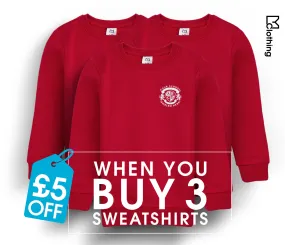 3 Pack - Round Neck Sweatshirt - Red