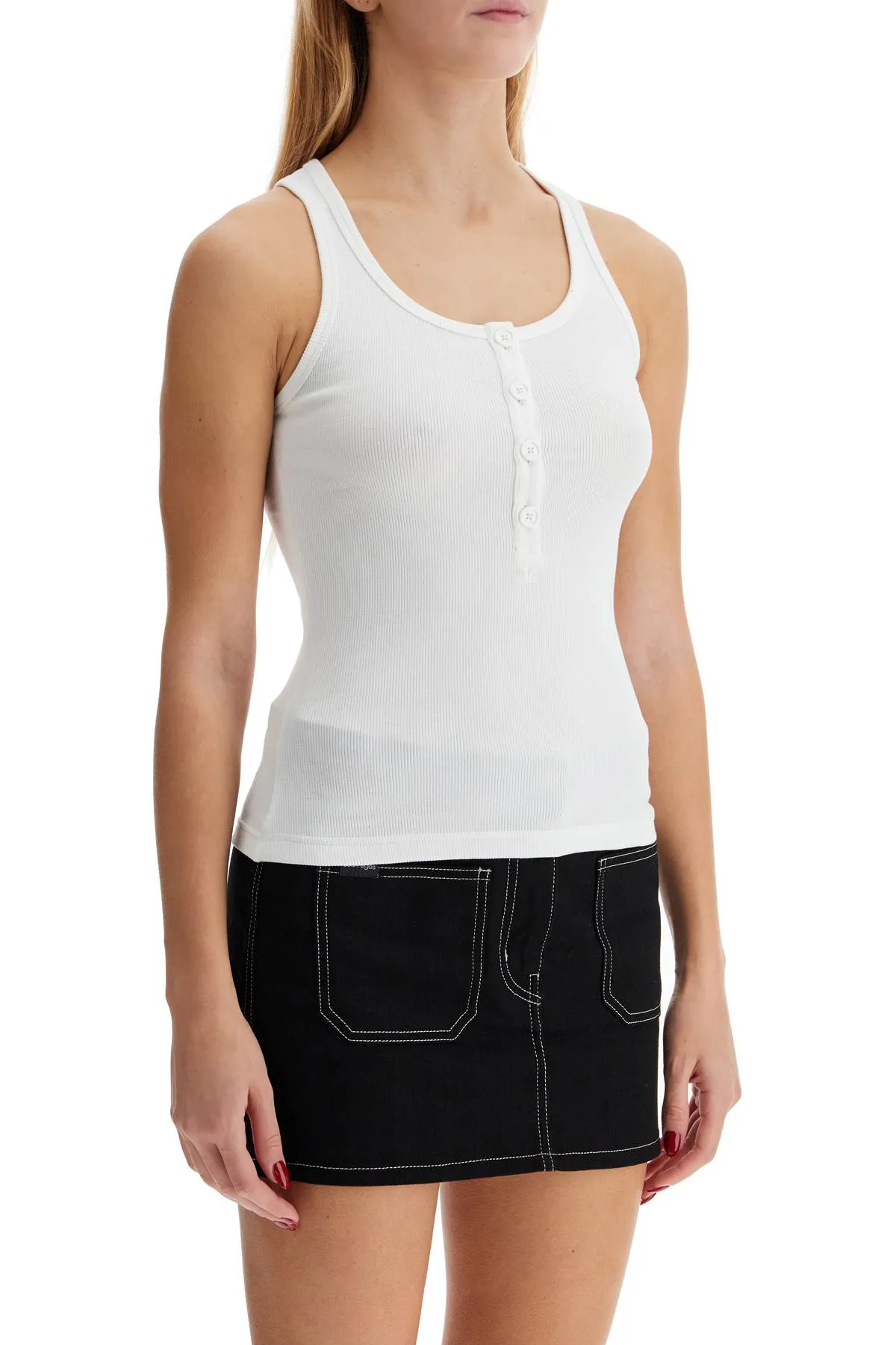 90's ribbed tank top with 424JDE089JS0121 HERITAGE WHITE