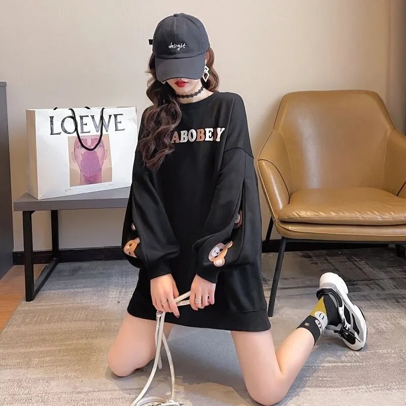 Annaboberry Graphic Print Oversized Sweatshirt