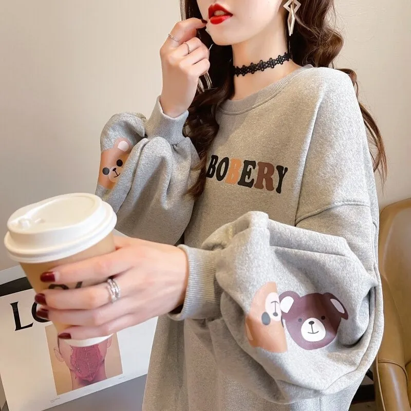 Annaboberry Graphic Print Oversized Sweatshirt