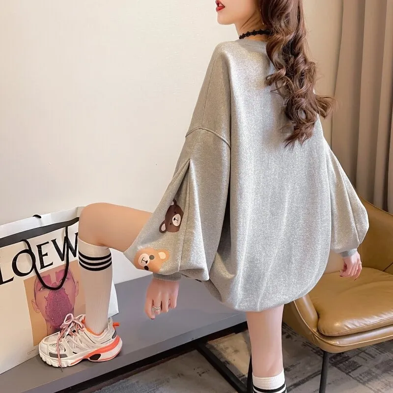 Annaboberry Graphic Print Oversized Sweatshirt