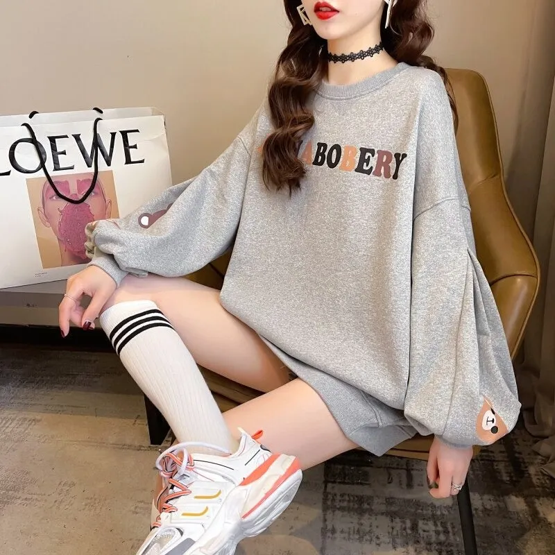 Annaboberry Graphic Print Oversized Sweatshirt