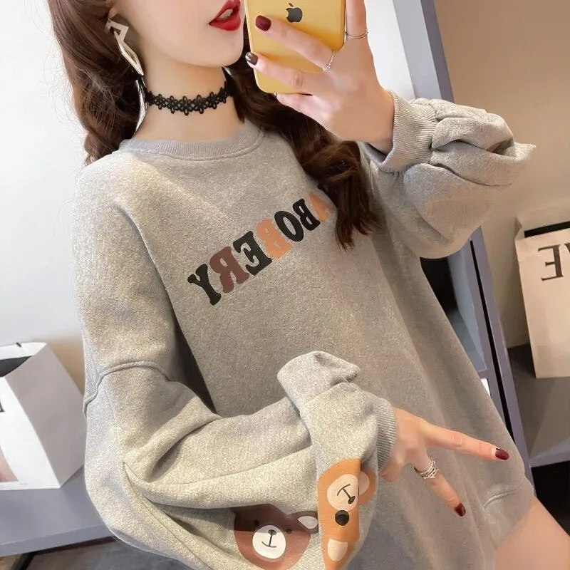 Annaboberry Graphic Print Oversized Sweatshirt