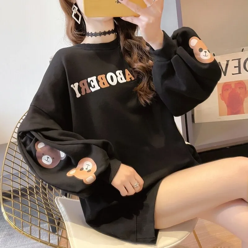 Annaboberry Graphic Print Oversized Sweatshirt
