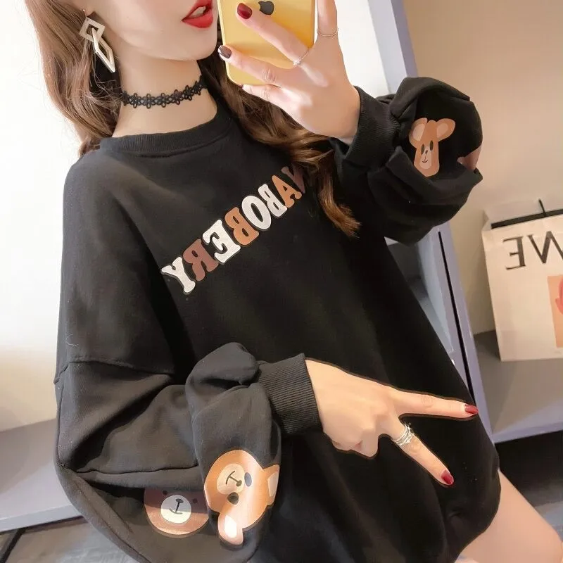 Annaboberry Graphic Print Oversized Sweatshirt
