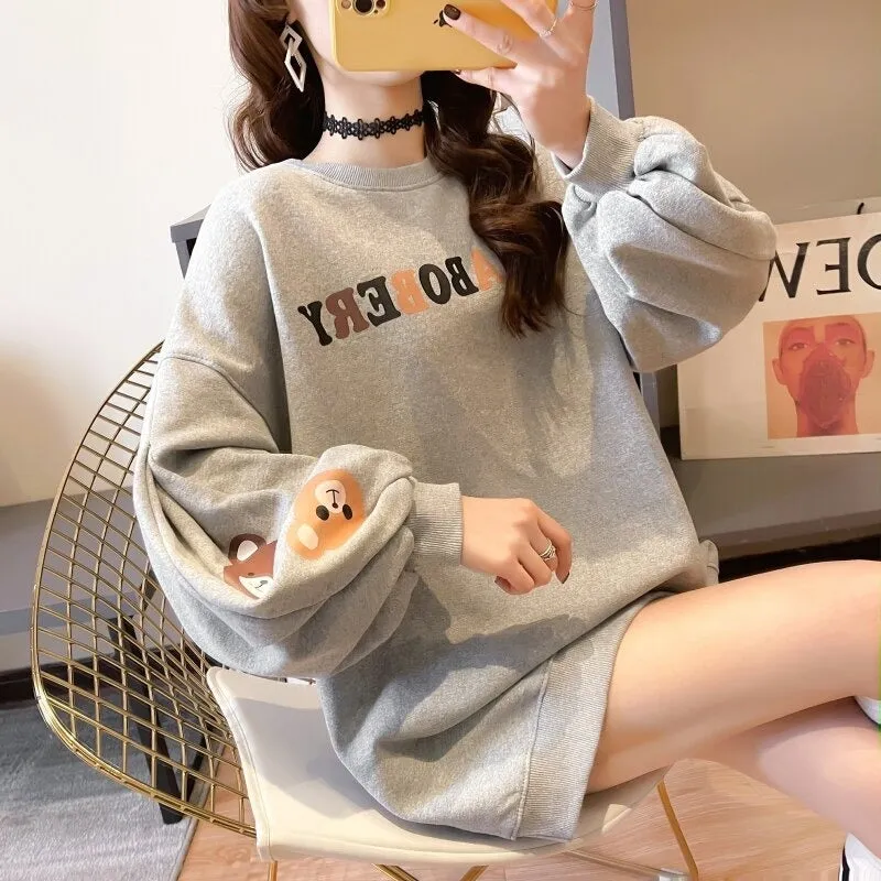 Annaboberry Graphic Print Oversized Sweatshirt