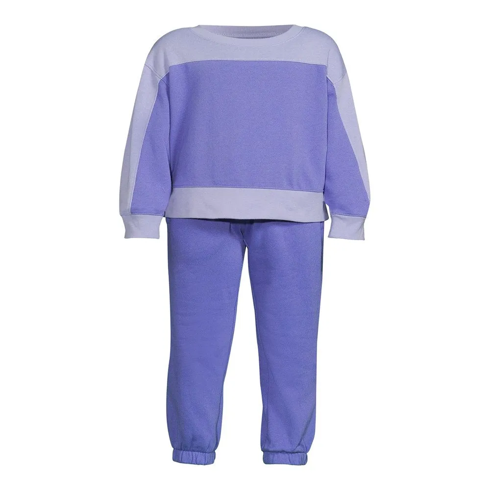 Athletic Works Girls’ Fleece Sweatshirt and Sweatpants Set, 2-Piece, Sizes 4-18 & Plus