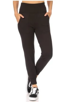 Black Fleece Lined Joggers