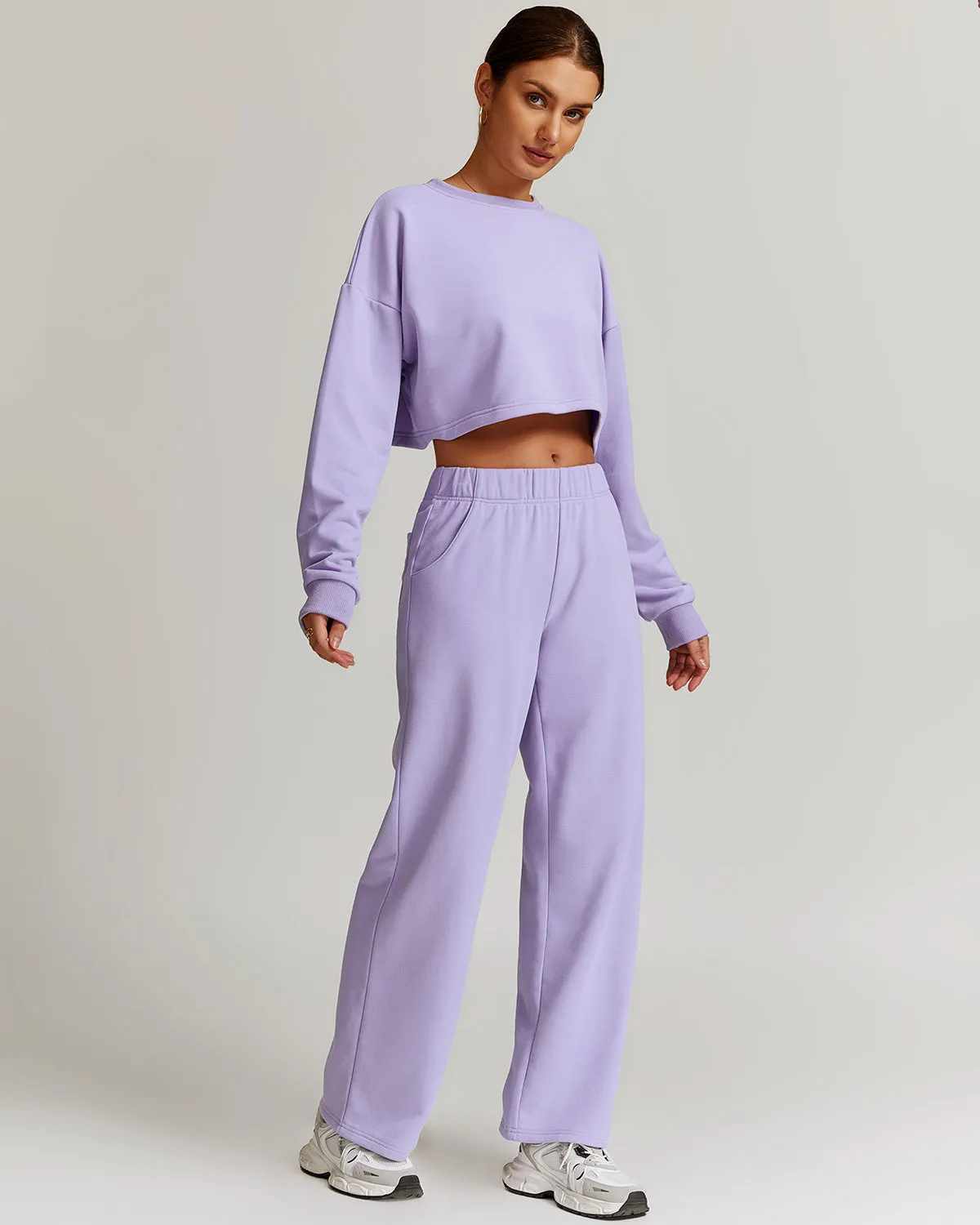 Brynn Crop Sweatshirt - Purple
