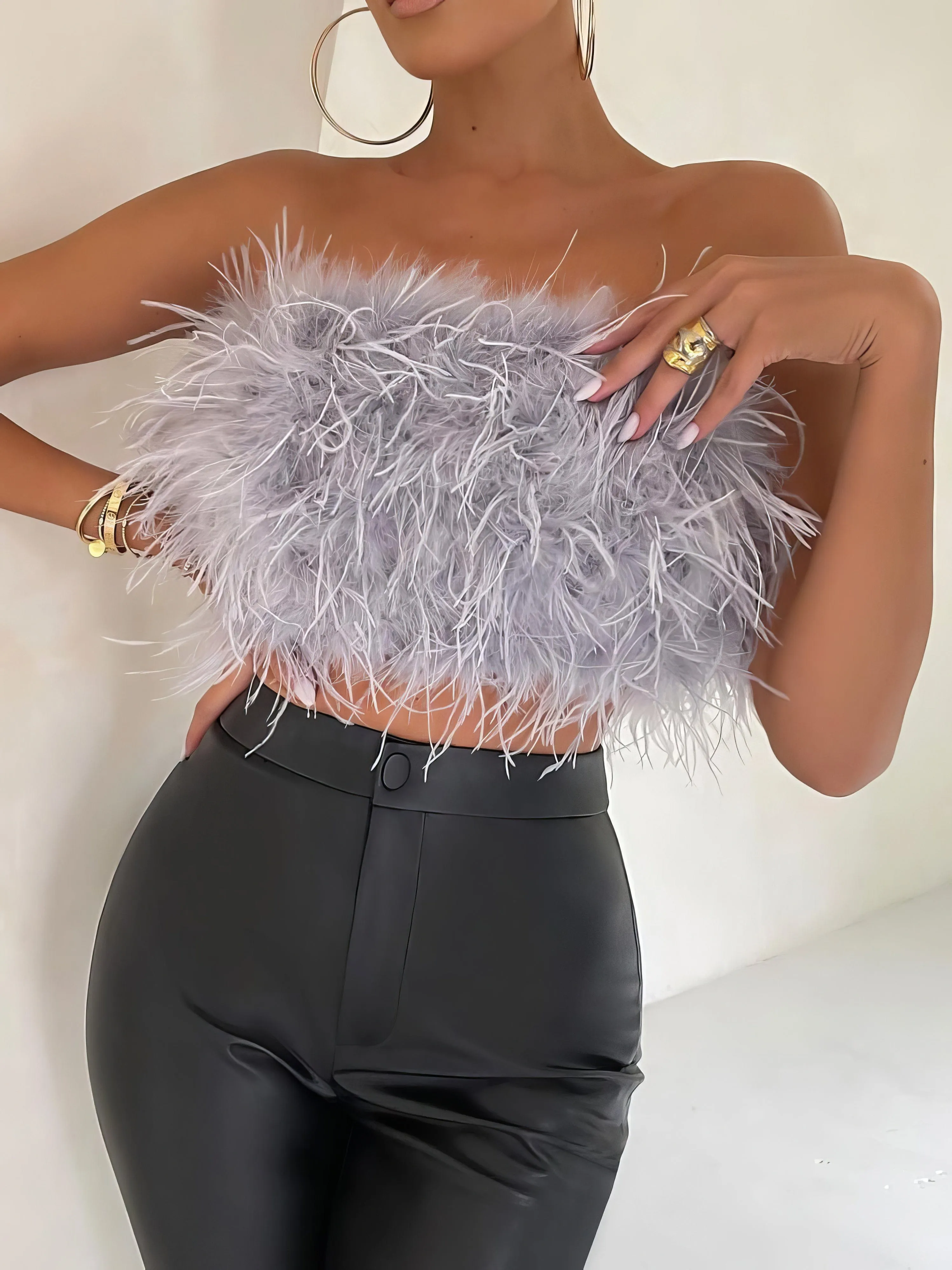 Captivating Feather Top