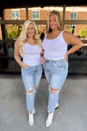 Cathy Basic Reversible Seamless Tank ~ White