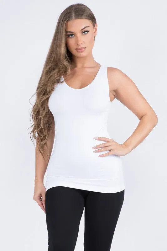 Cathy Basic Reversible Seamless Tank ~ White