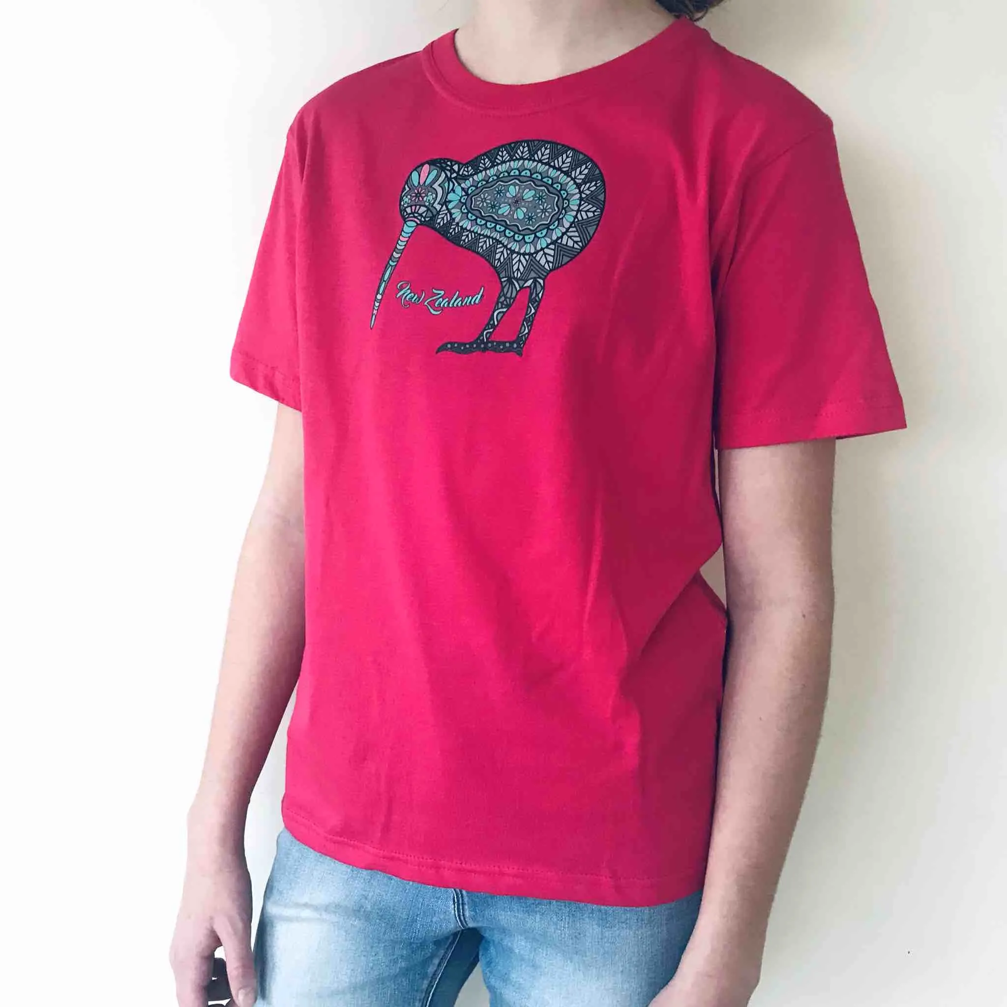 Childrens New Zealand T Shirt - Batik Kiwi
