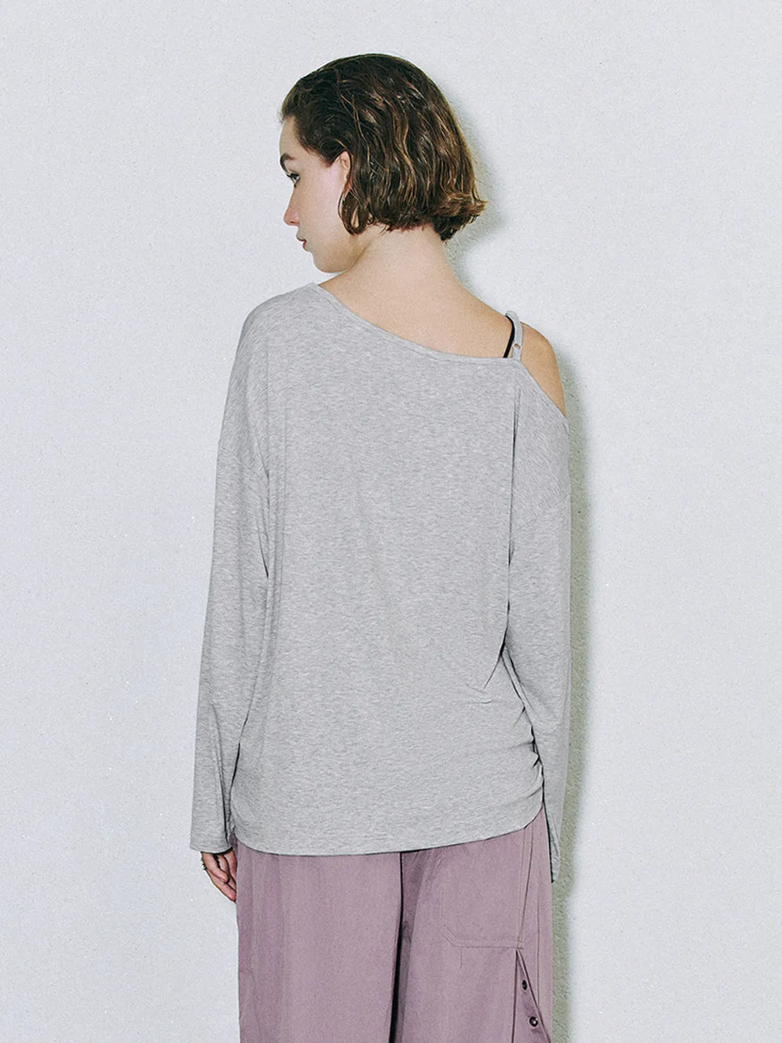 Cold Shoulder Loose T-Shirts