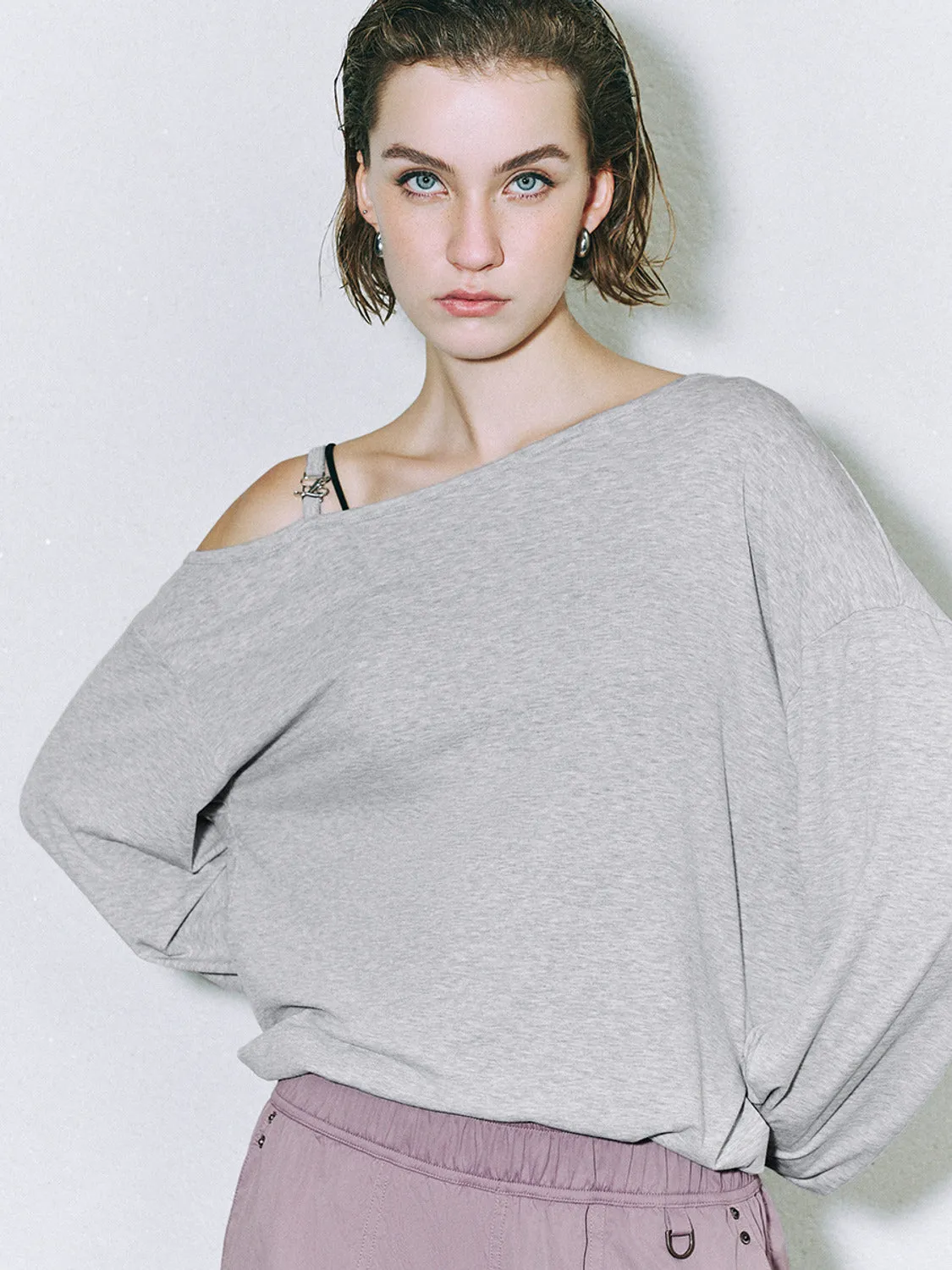 Cold Shoulder Loose T-Shirts