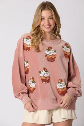 Corduroy Pumpkin Cupcake Sequins
