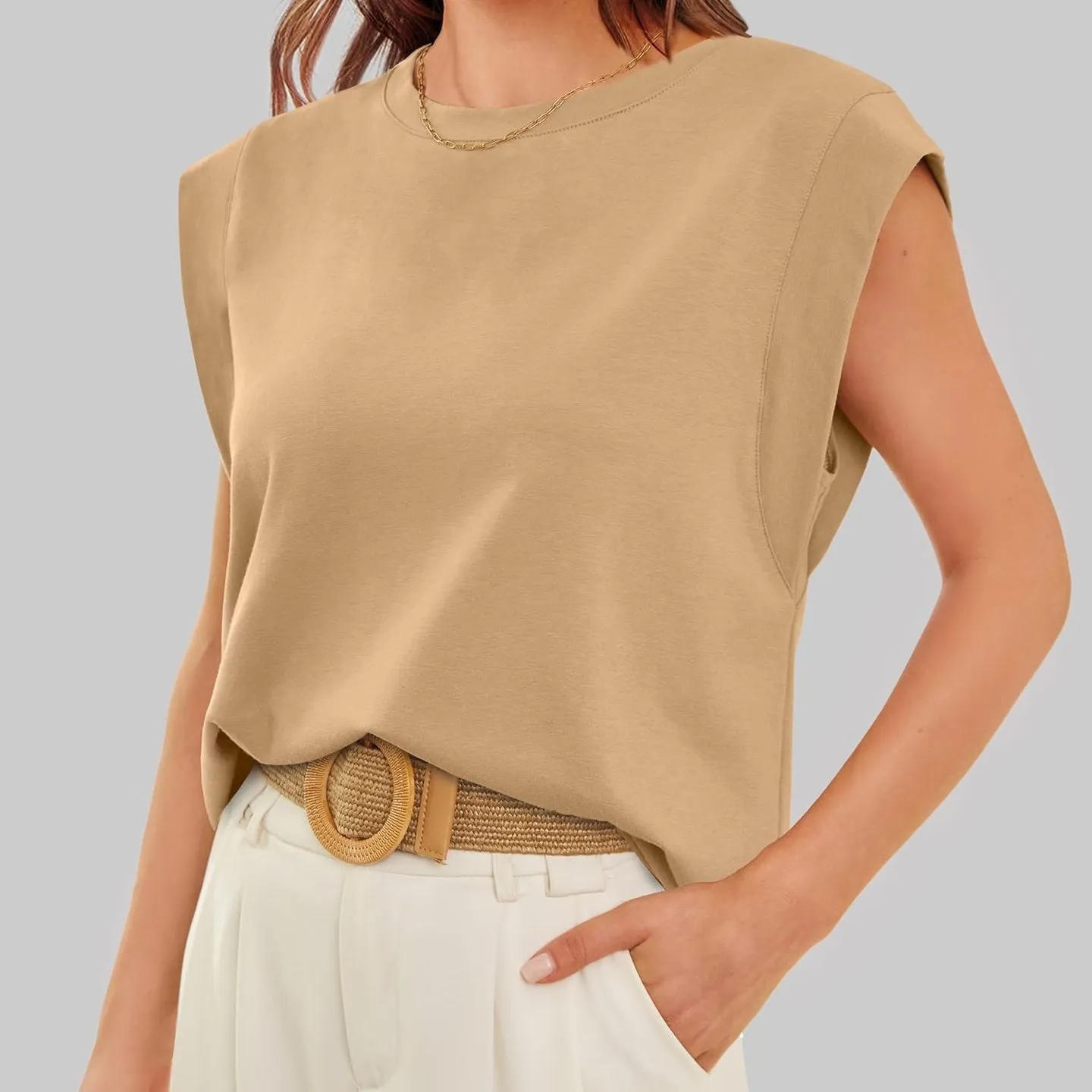 Crew Neck Loose Short Sleeve T-Shirt Striped Top Women's Vest