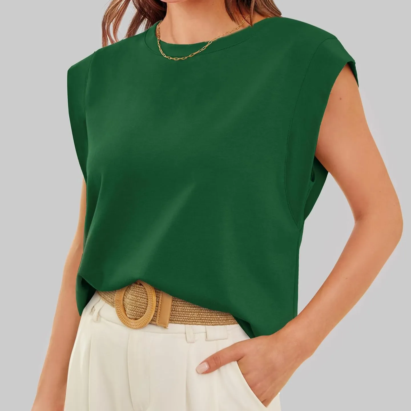 Crew Neck Loose Short Sleeve T-Shirt Striped Top Women's Vest