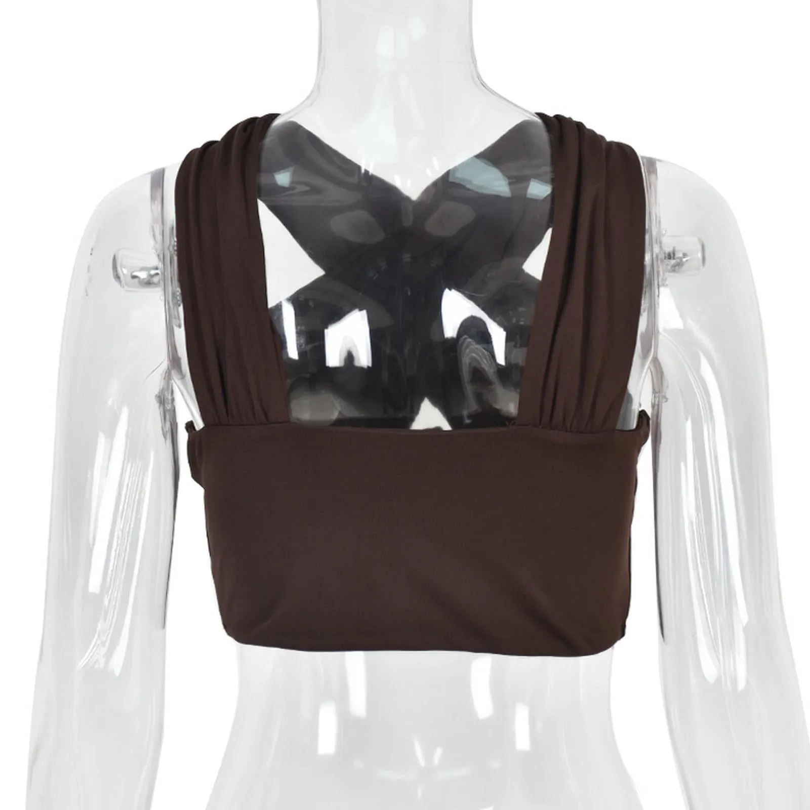 Criss-Cross Sleeveless Cut-Out Crop Top