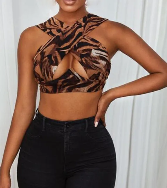 Criss-Cross Sleeveless Cut-Out Crop Top