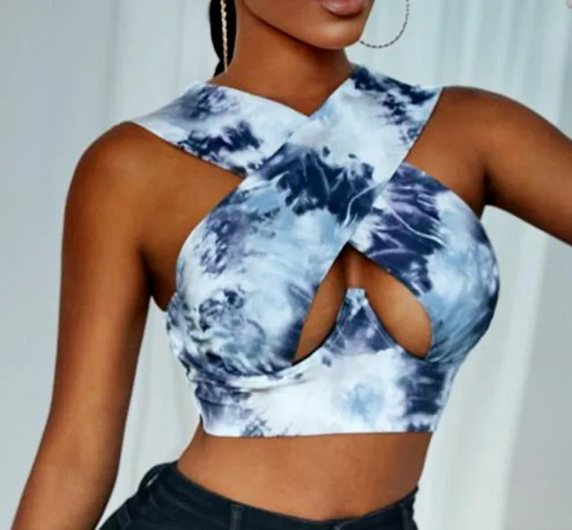 Criss-Cross Sleeveless Cut-Out Crop Top