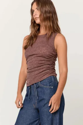 Cristalla Mixed Rib Tank Top - Cacao