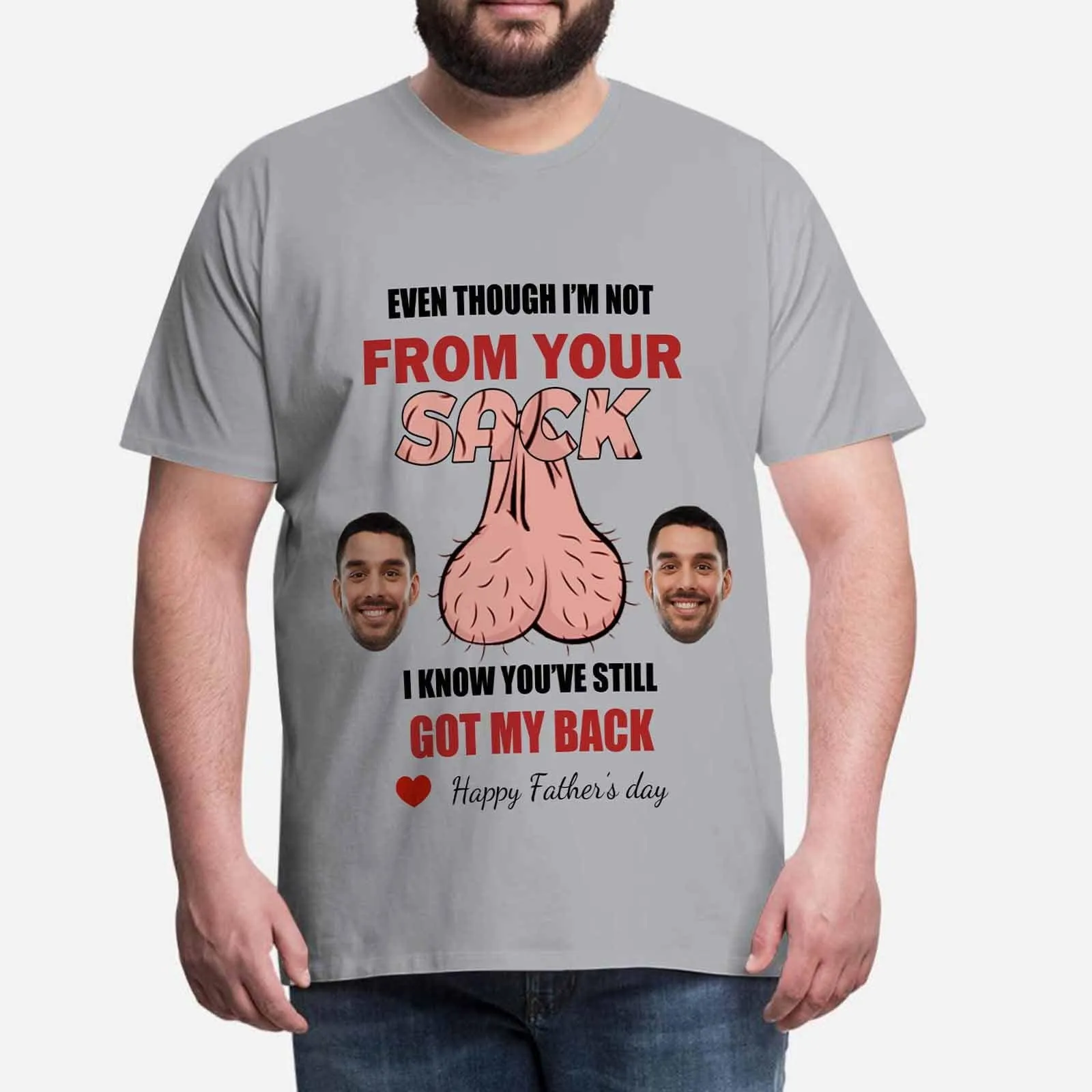 Custom Face Got My Back Shirt with personalized pictures Men's All Over Print T-shirt for Father's Day