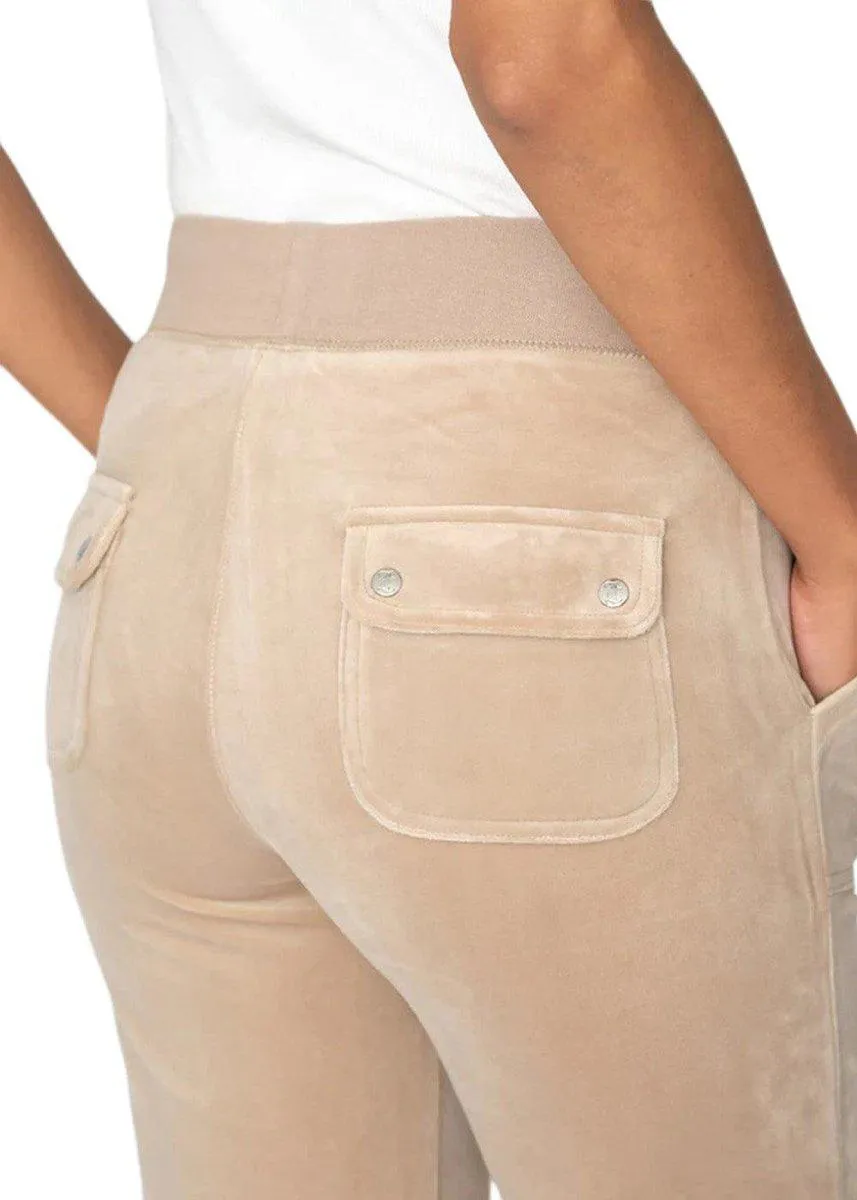 Del Ray Classic Velour Pant Pocket Design - Warm Taupe