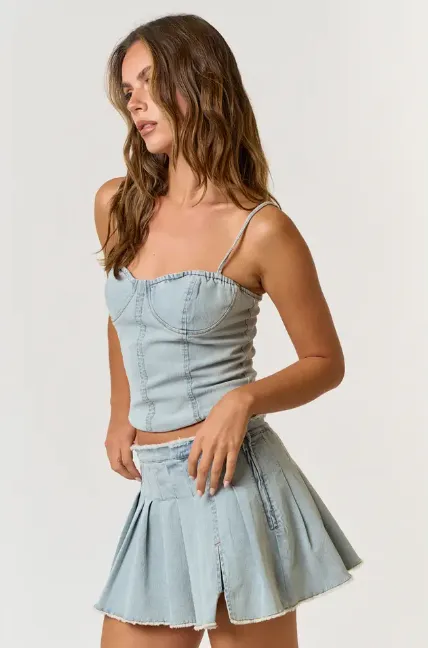 Denim Bustier Top