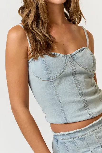 Denim Bustier Top