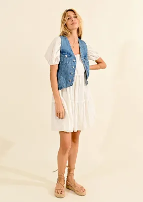 Denim Button Down Vest
