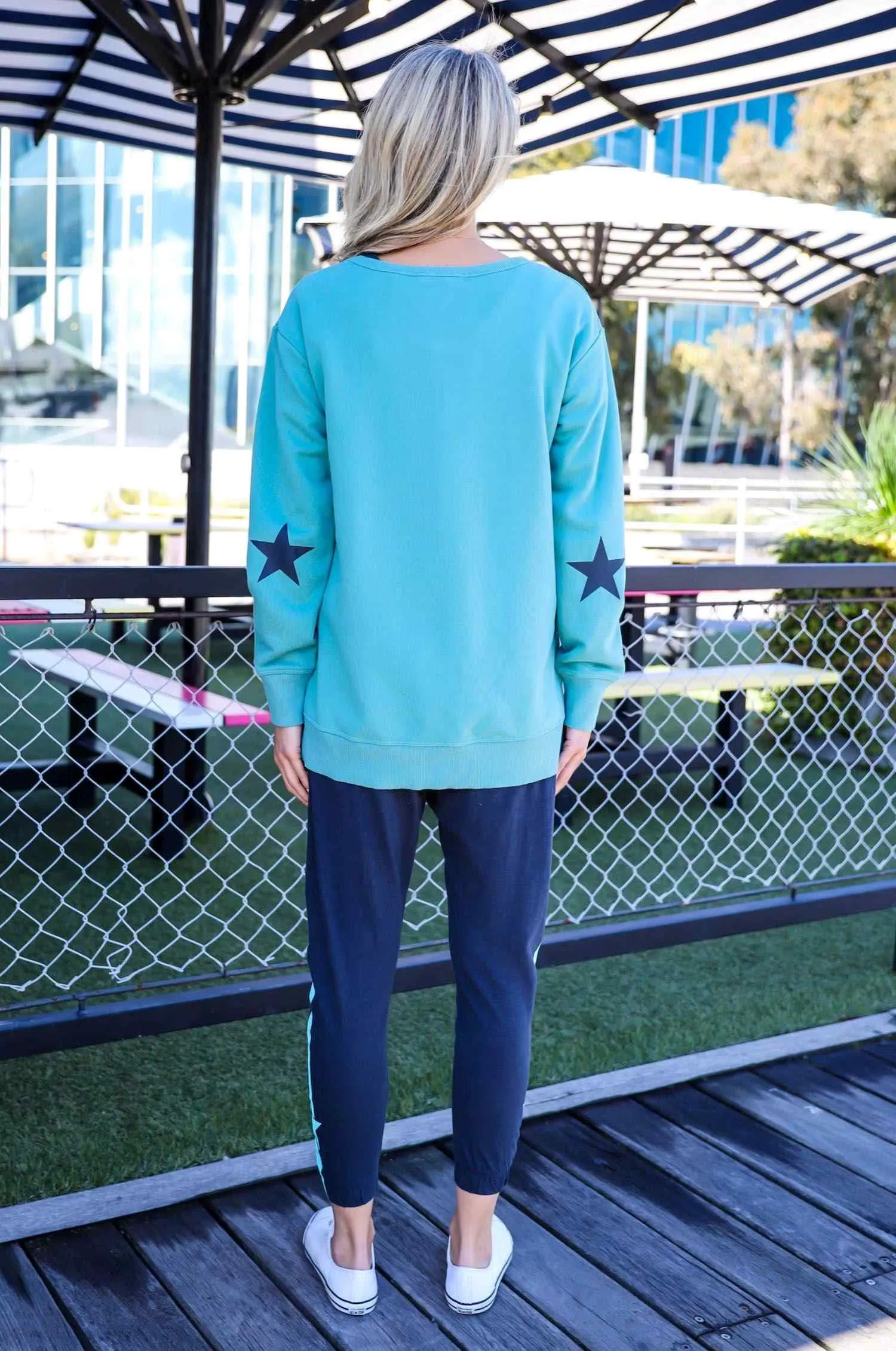 Eagle With Logo Turquoise Sweatshirt