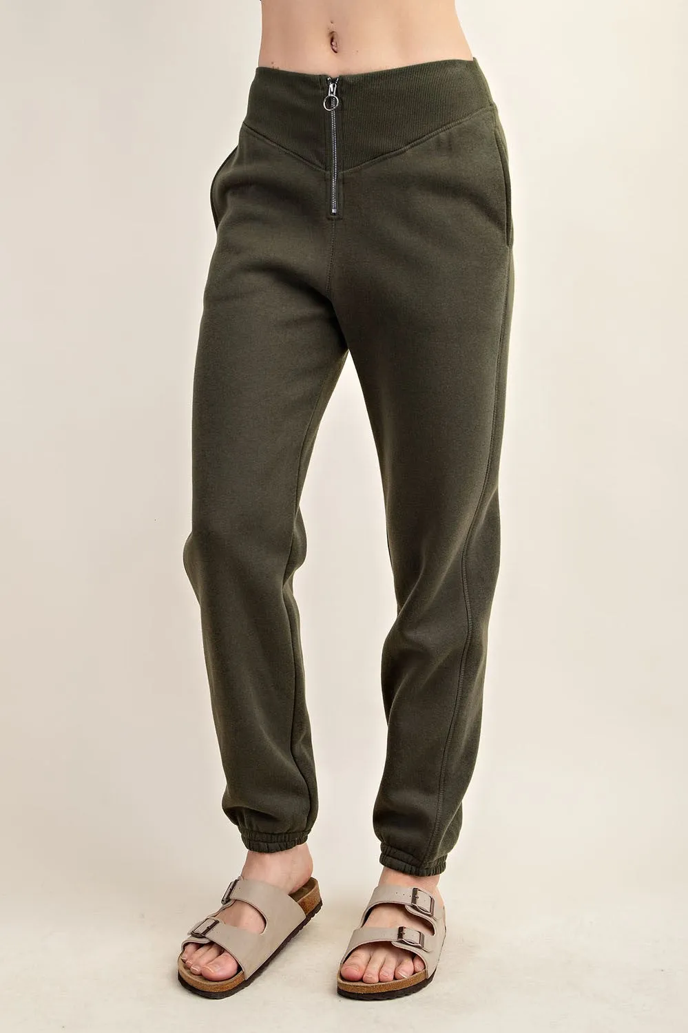 Fleece French Terry Zip Up Sweatpants | RAE MODE
