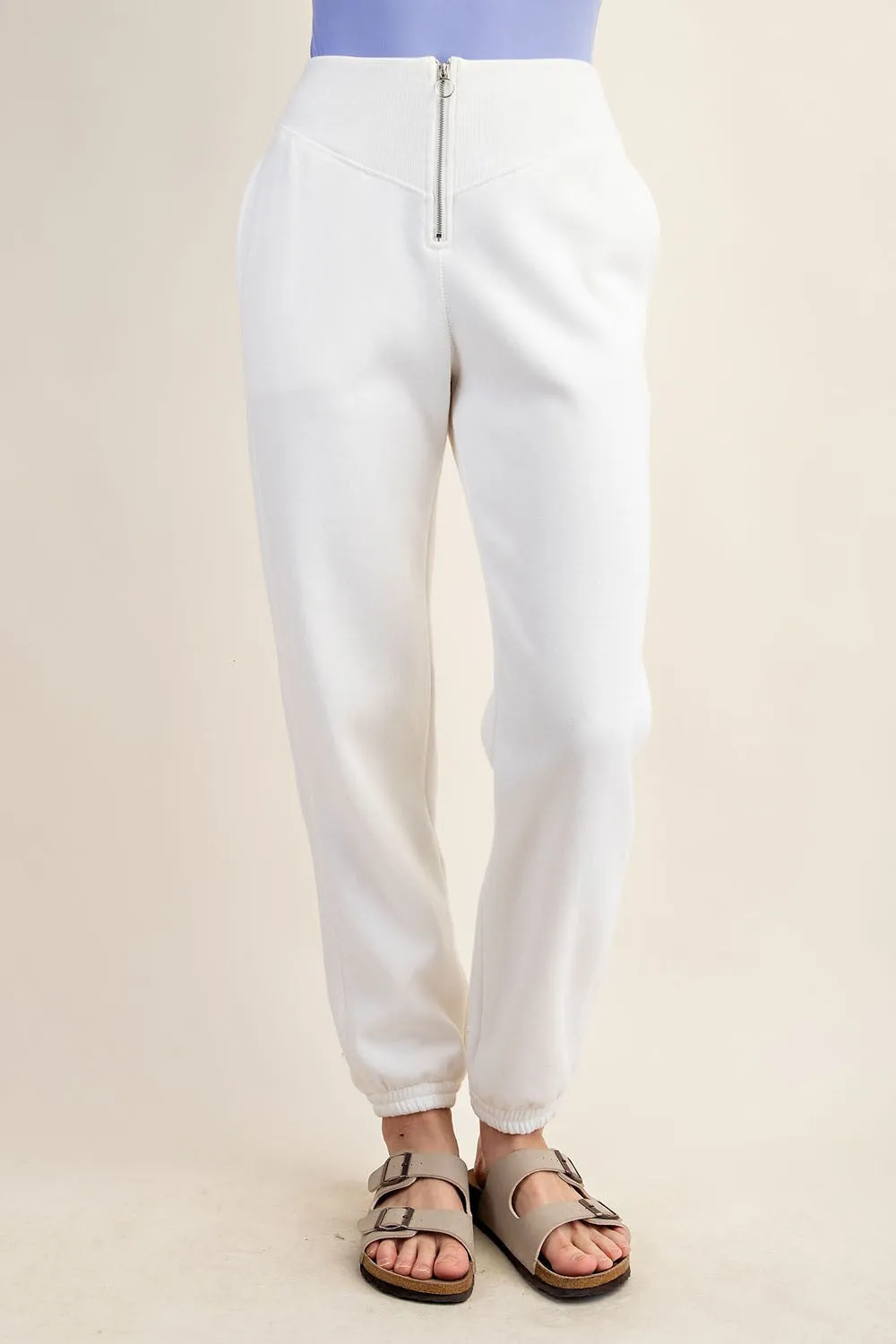 Fleece French Terry Zip Up Sweatpants | RAE MODE