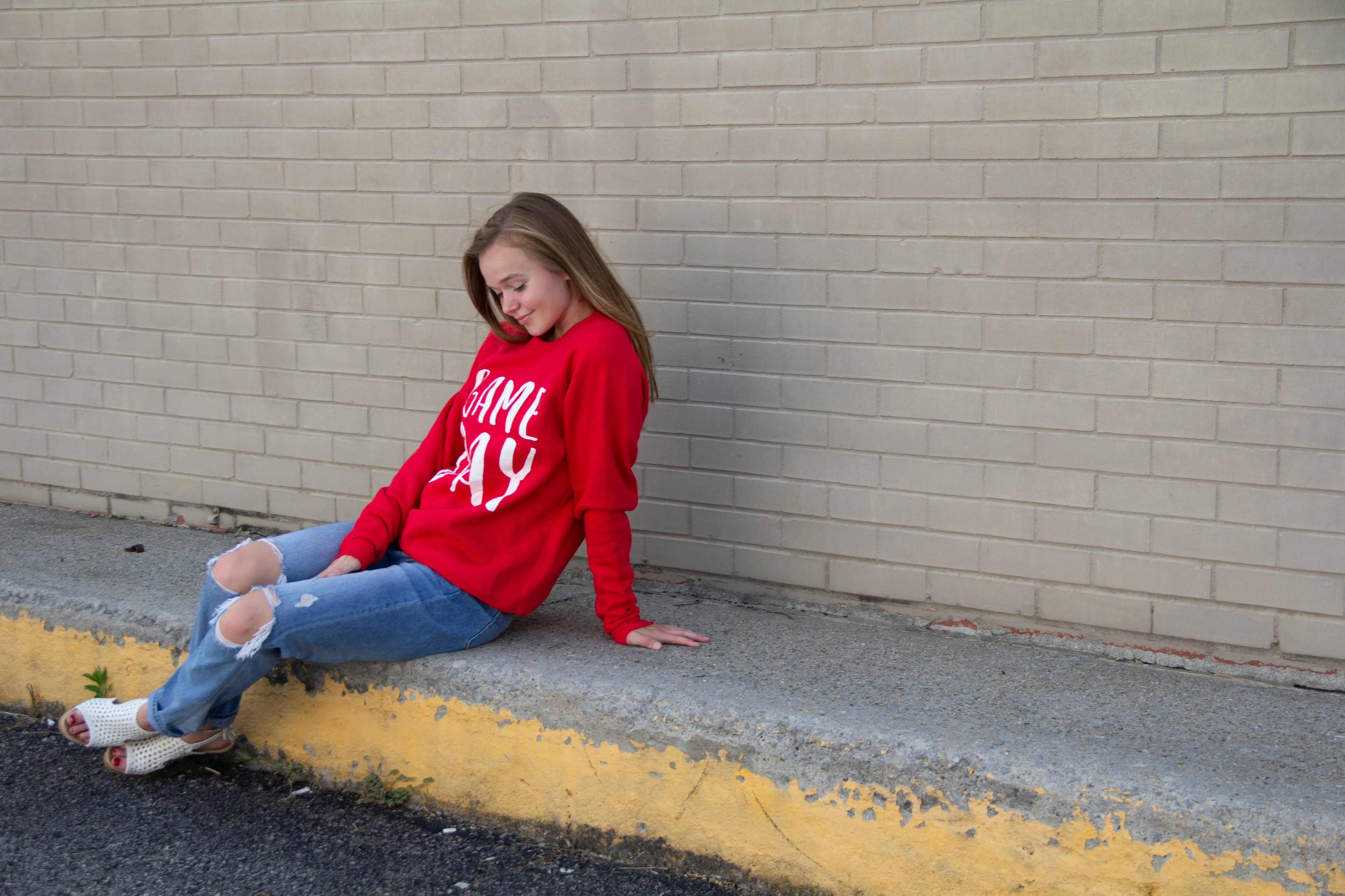 Game Day Sweatshirt-Red