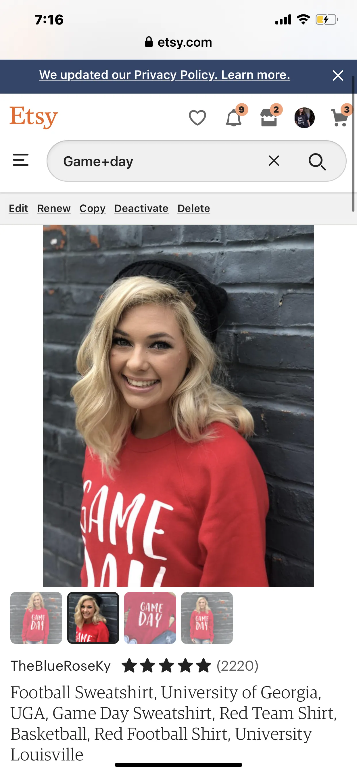 Game Day Sweatshirt-Red