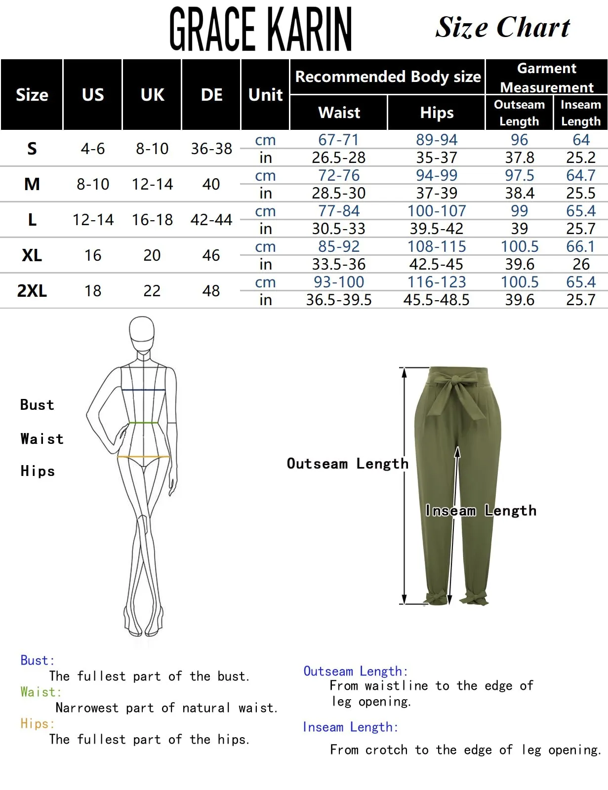 GRACE KARIN Womens Casual High Waist Pencil Pants with Pockets Bow-Knot Cropped Paper Bag Pants for Work Bluish Green S