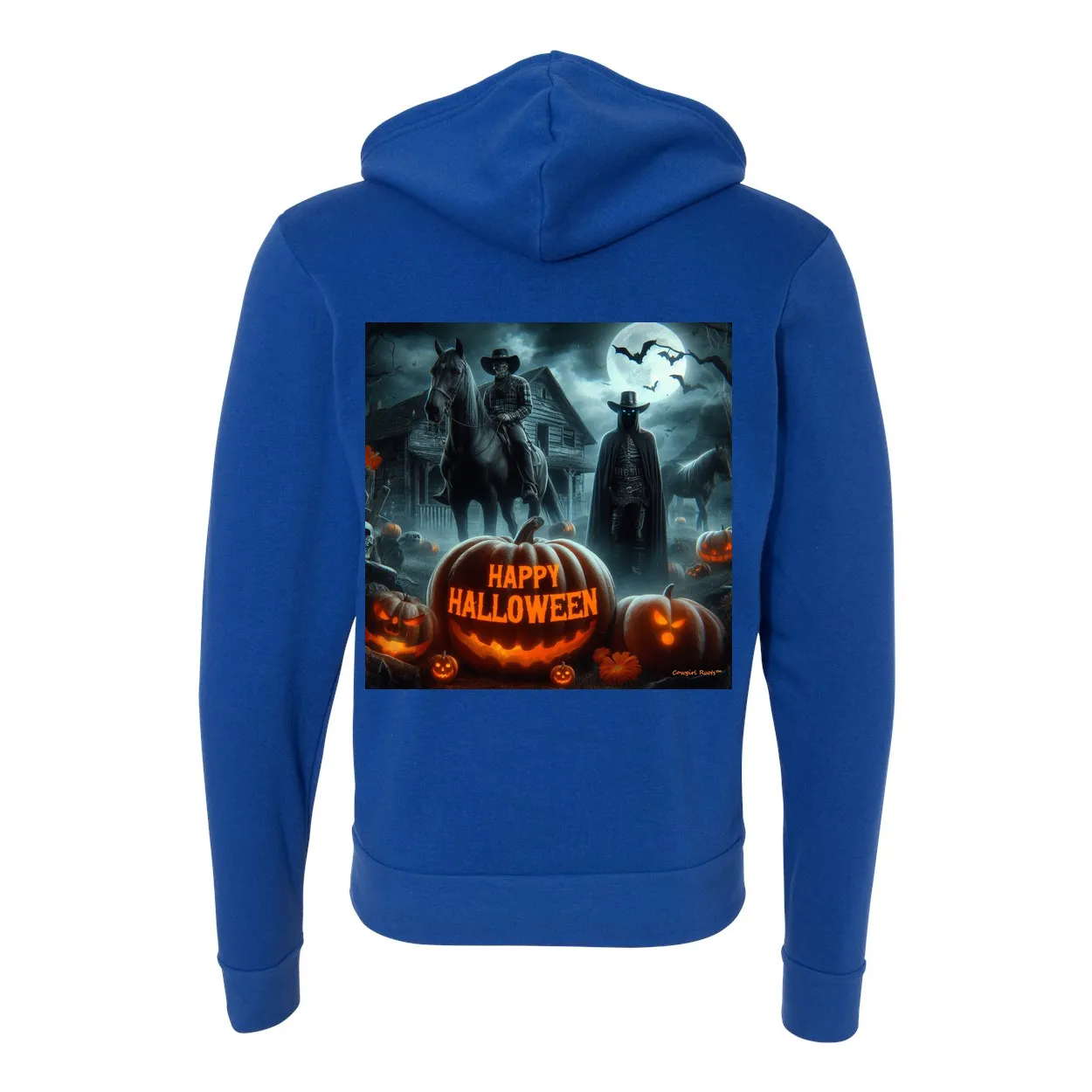 Happy Western Hallows Eve Hooded Zip Up Sweatshirt
