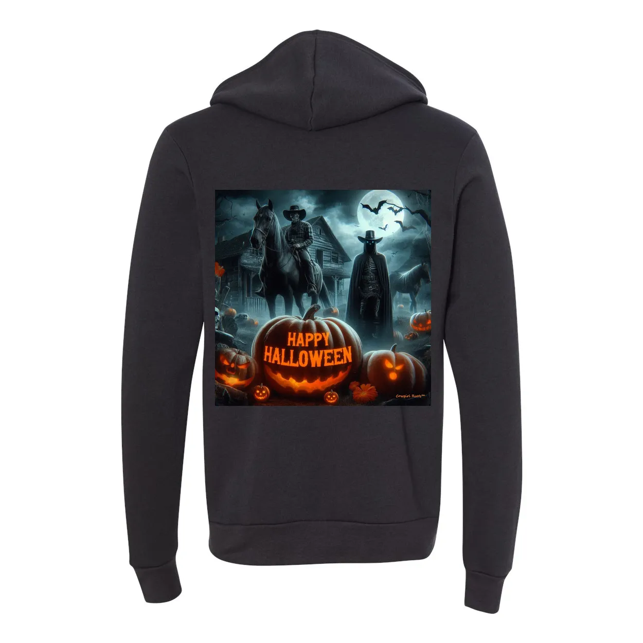 Happy Western Hallows Eve Hooded Zip Up Sweatshirt