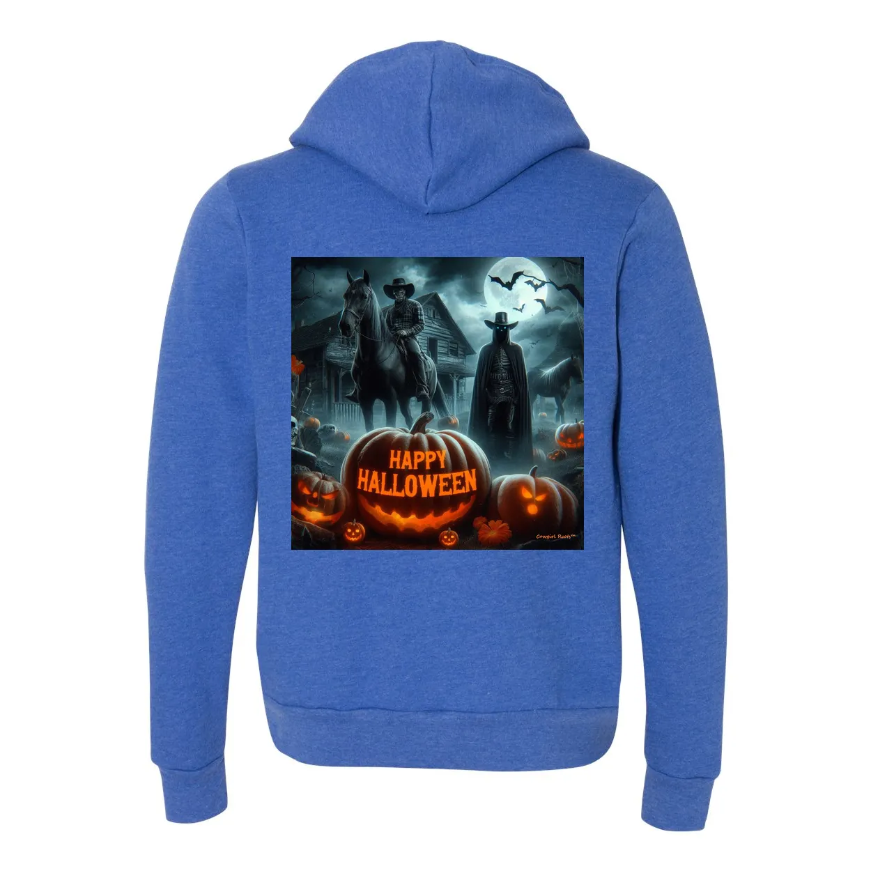 Happy Western Hallows Eve Hooded Zip Up Sweatshirt