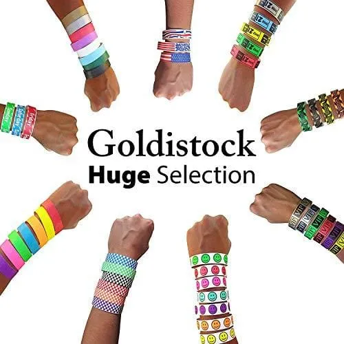 Heavier Tyvek Wristbands 7.5 Mil - Goldistock VIP Deluxe Metallic Gold 200 Count - ¾” Arm Bands - Paper-Like Party Armbands - Heavier Tyvek Wrist Bands = Upgrading Your Event