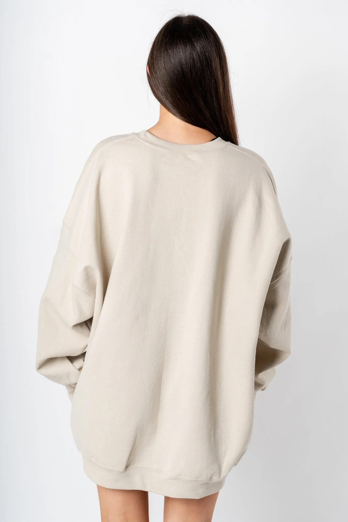 Hot girls hit curbs oversized thrifted sweatshirt sand