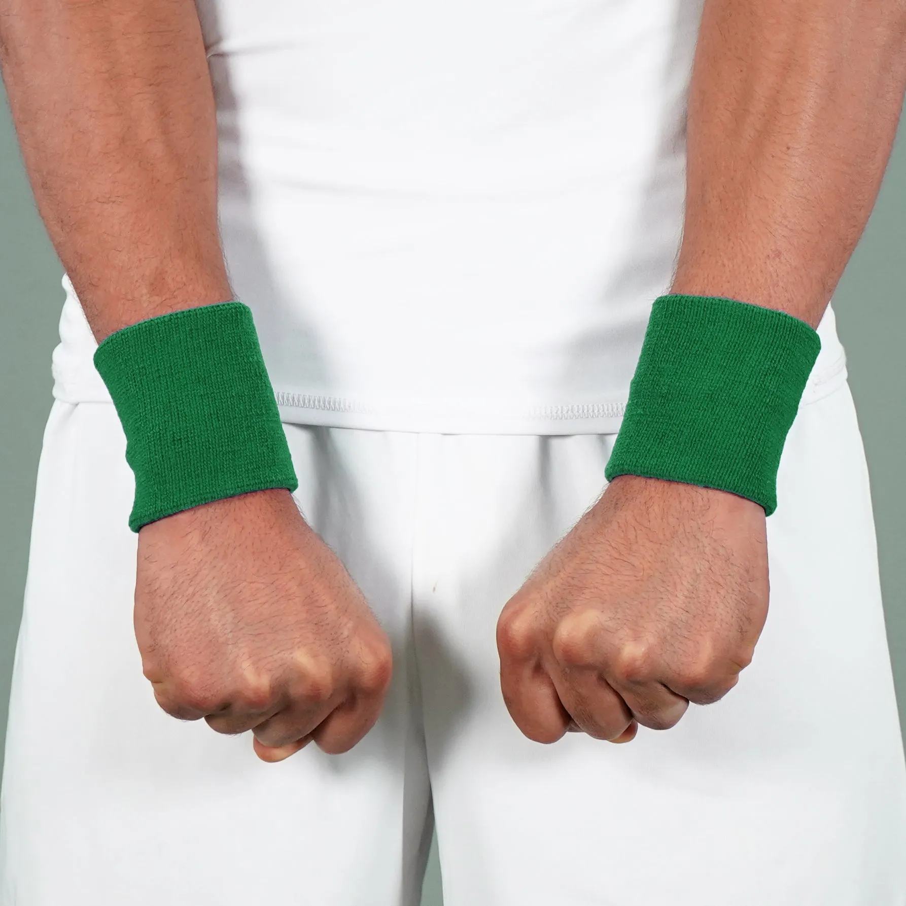 Hue Dark Green Cotton Wristbands (Pair)