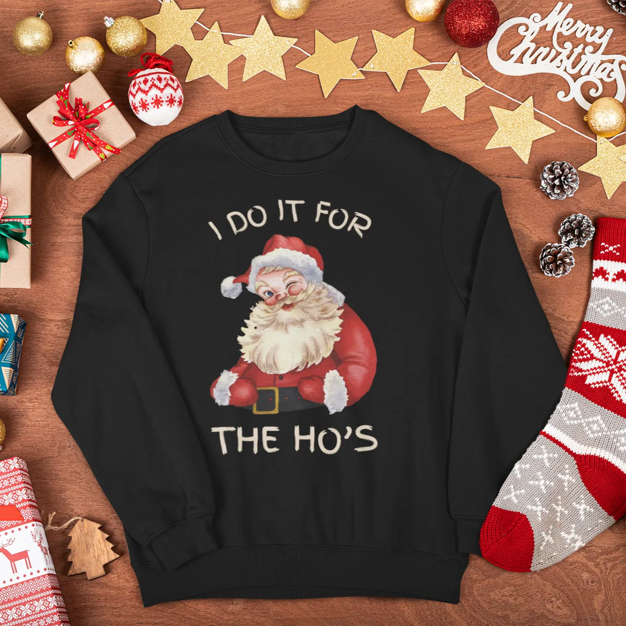 I Do It For The Ho's Christmas Sweatshirt, Christmas Sweatshirt, Womens Christmas Sweatshirt,Christmas Sweatshirts for Women,Christmas Women