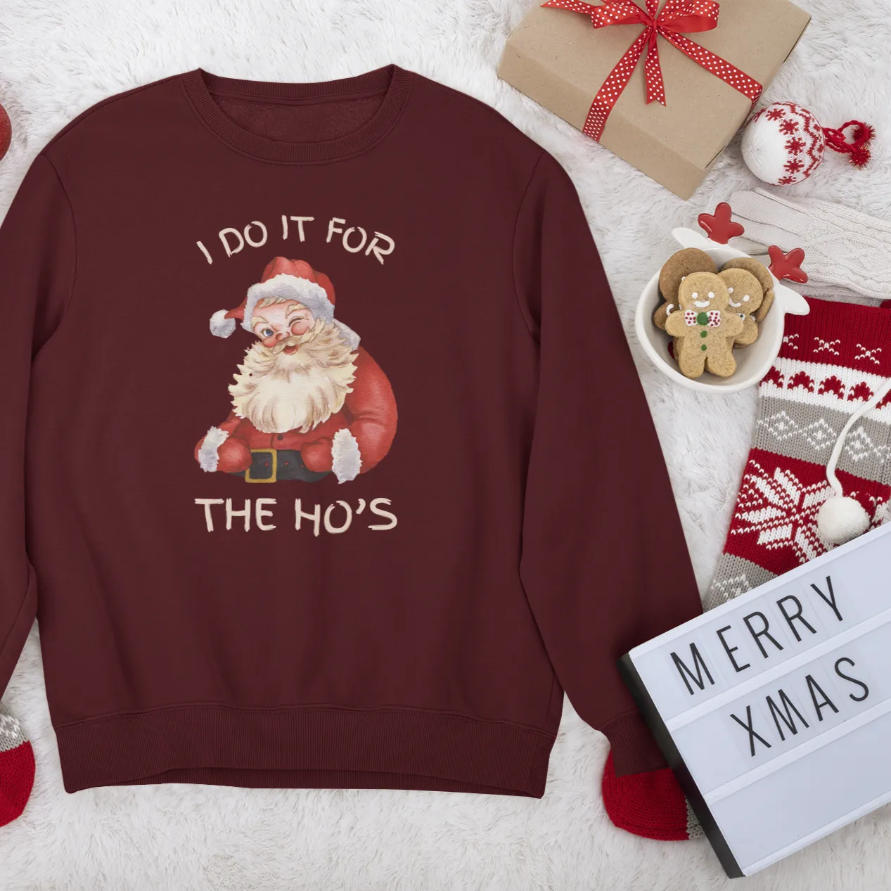 I Do It For The Ho's Christmas Sweatshirt, Christmas Sweatshirt, Womens Christmas Sweatshirt,Christmas Sweatshirts for Women,Christmas Women