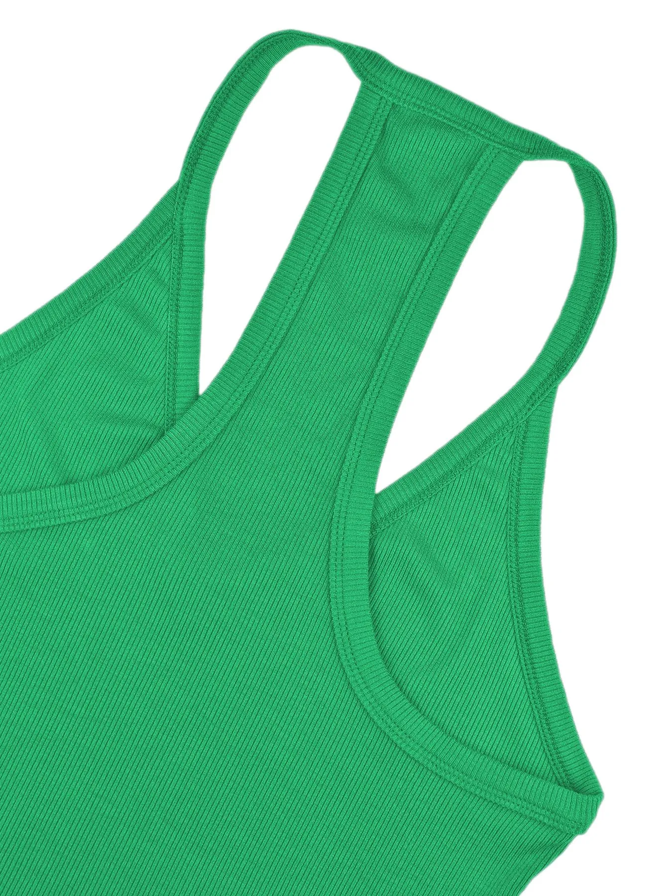 iGENJUN Women Workout Tops Spaghetti Strap Racerback Tank Tops Basic Cute Summer 2024 V Neck Going Out Slim Fit Yoga Gym Ribbed Sleeveless Shirts Clothes Fashion,M,Green