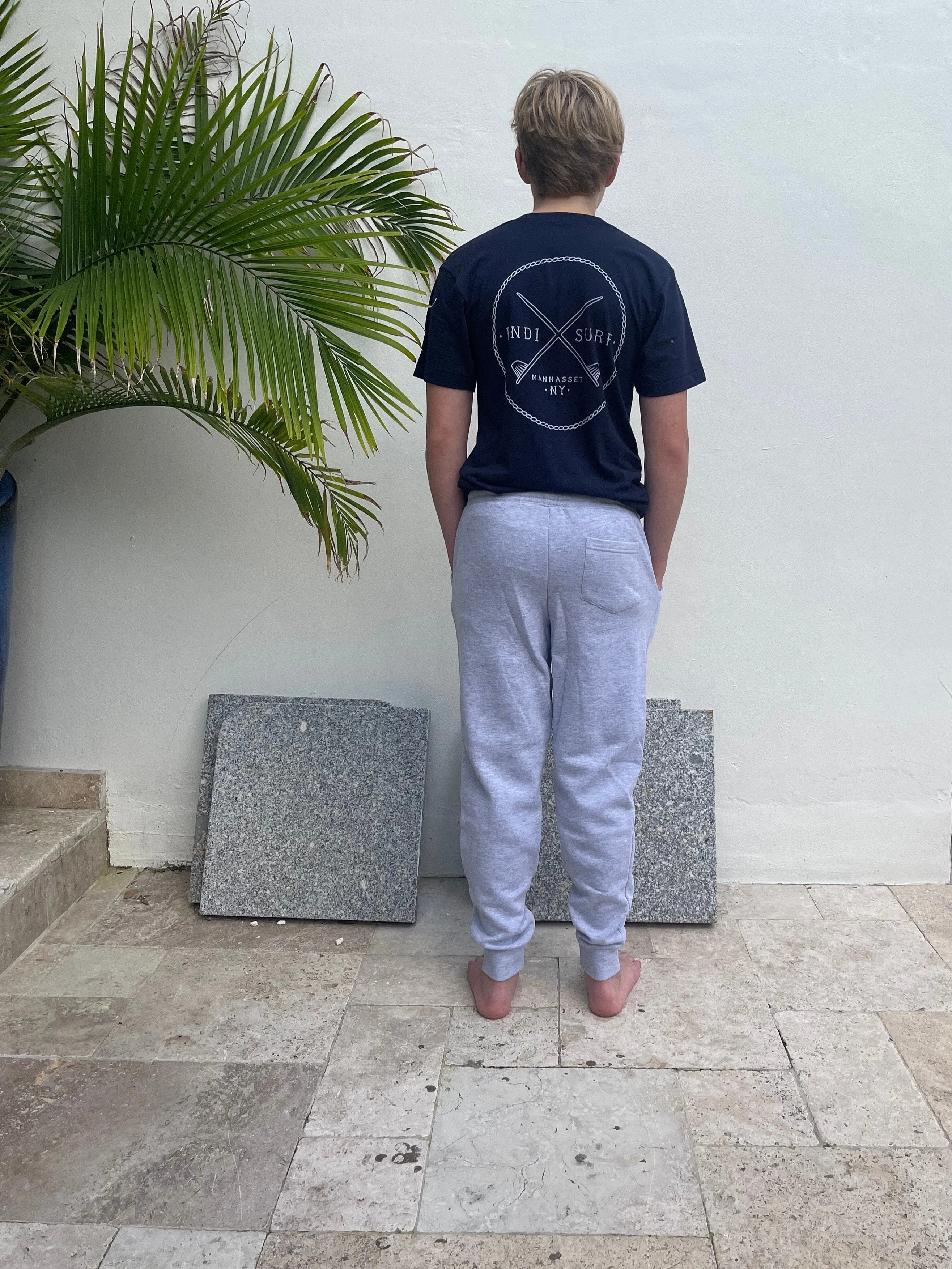 Indi Surf Men's Sweatpants Grey/Light Blue Logo