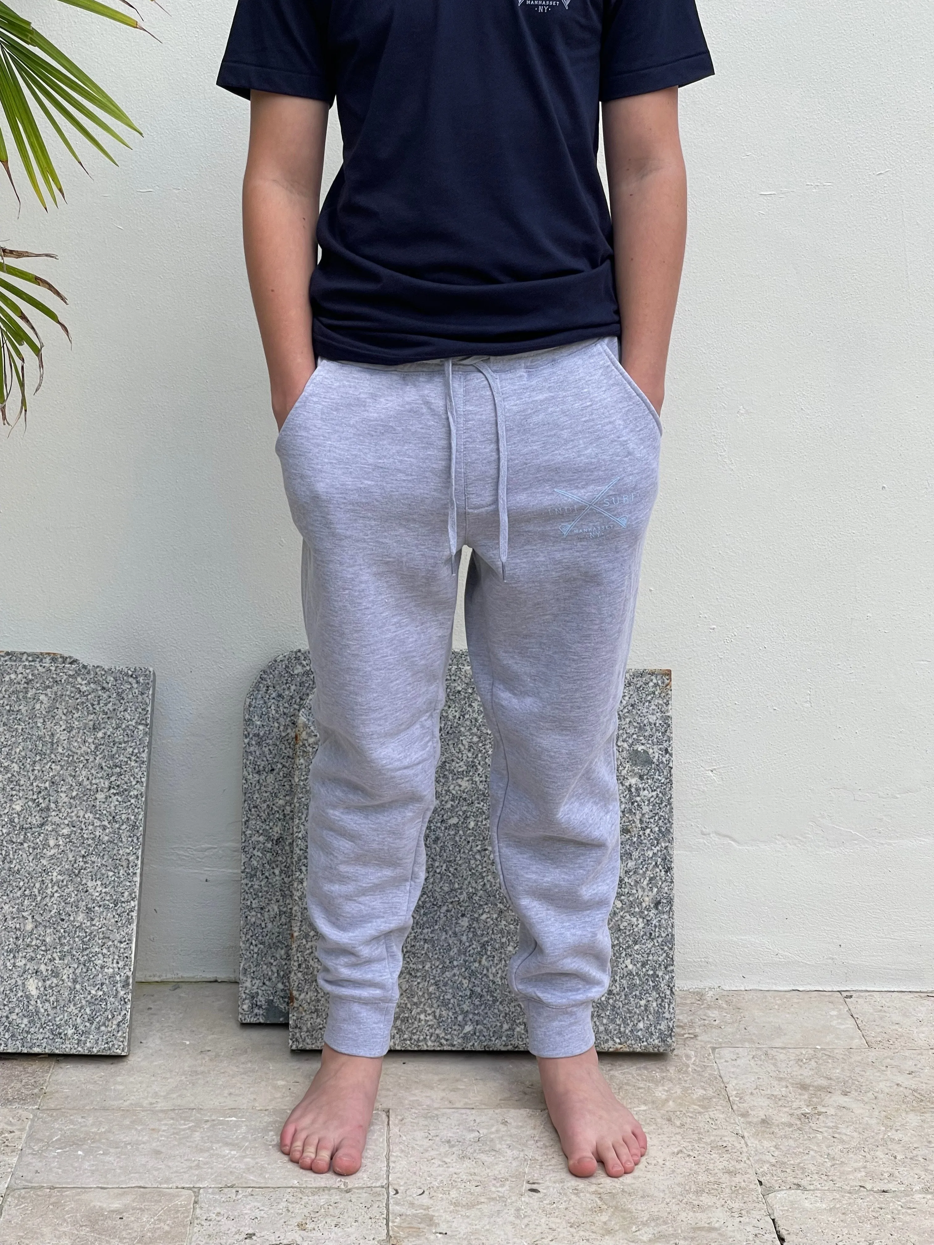 Indi Surf Men's Sweatpants Grey/Light Blue Logo