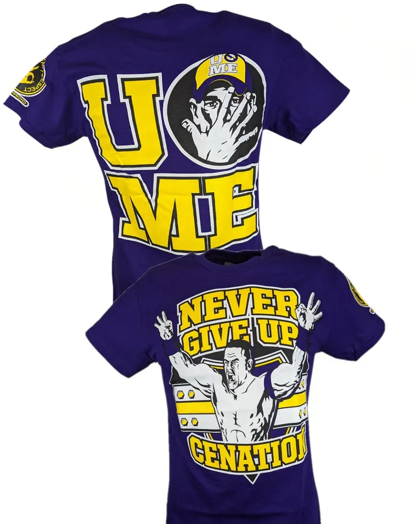 John Cena Mens Purple Costume Hat T-shirt Wristbands